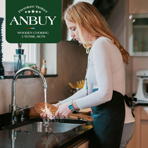 ANBUY cuchara ensalada teca: reparte ensaladas con delicadeza