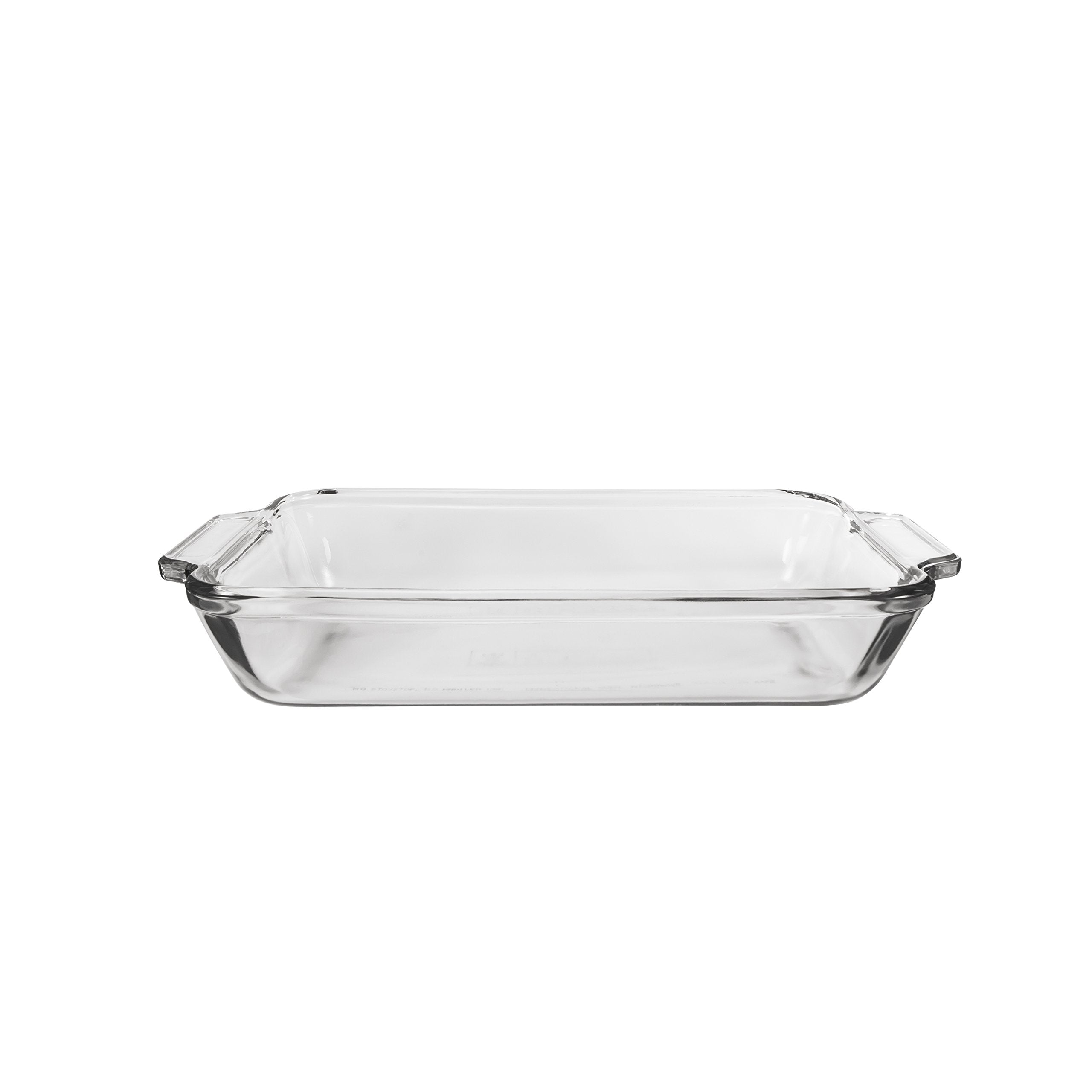 Borde templado de Anchor Hocking para mayor durabilidad en el horneado.