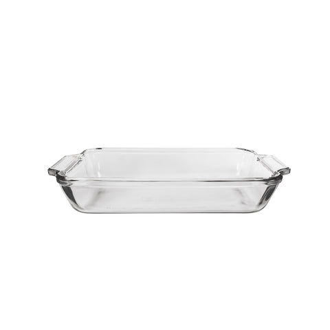 Borde templado de Anchor Hocking para mayor durabilidad en el horneado.