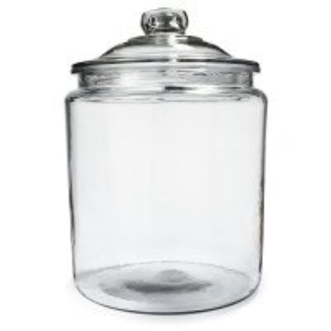 Anchor Hocking Heritage Hill tarro cristal lleno de galletas, listo para regalo.