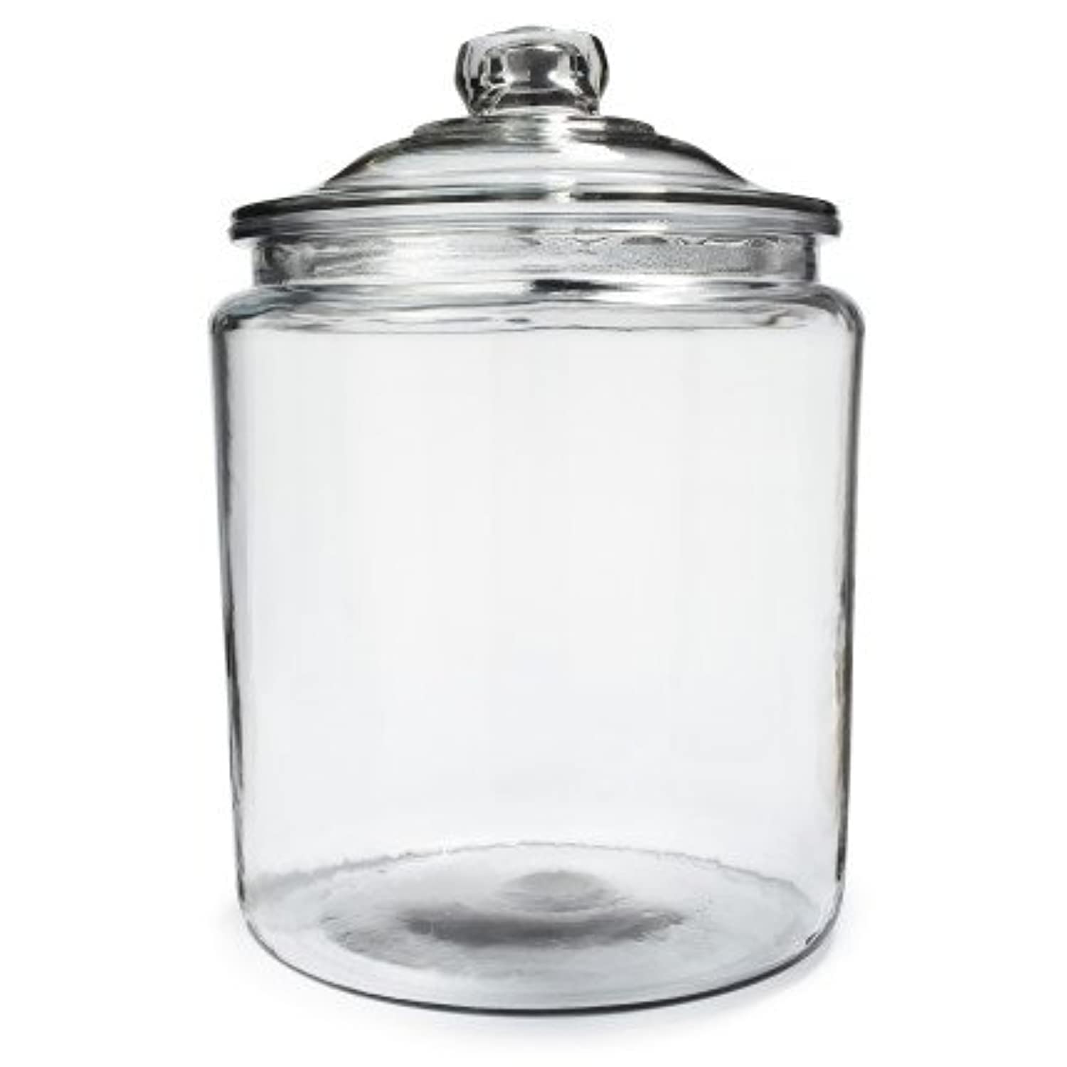 Anchor Hocking Heritage Hill tarro cristal con paredes planas, ideal para decoración.