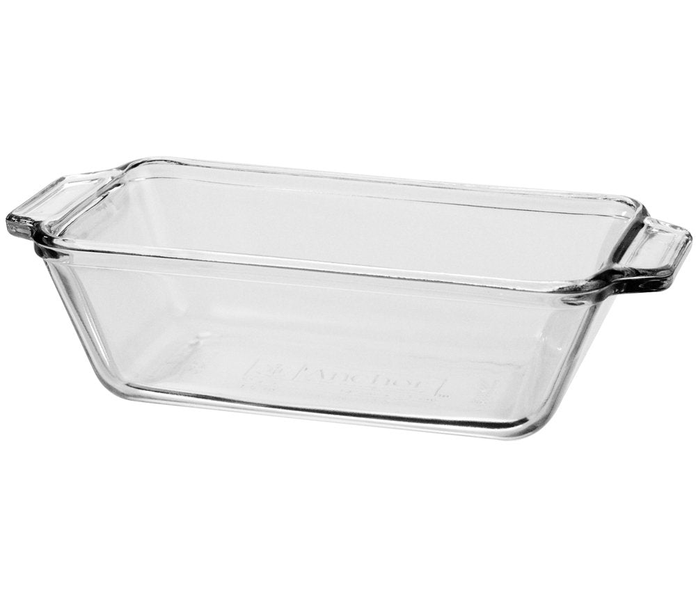 Anchor Hocking Oven Basics, molde para pan de 1,5 cuartos en vidrio claro, hornea uniformemente