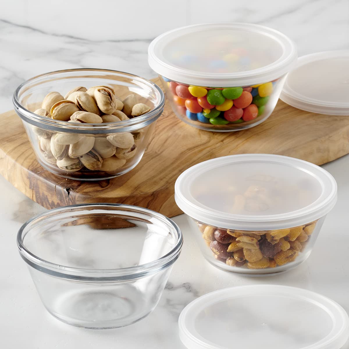Anchor Hocking tapas libres de BPA, ideales para conservar porciones.