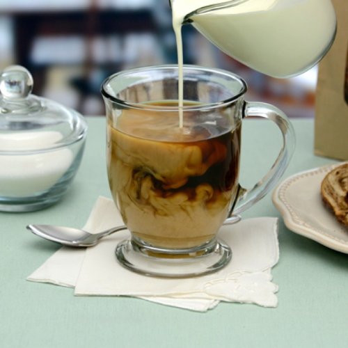 Anchor Hocking Taza Café Crystal 16 onzas, mango curvado para verter con comodidad