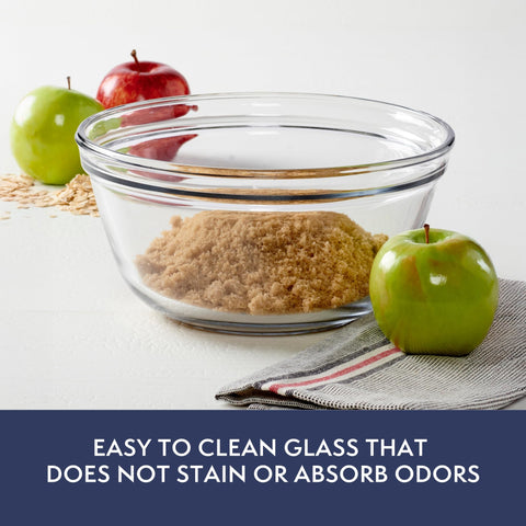 Anchor Hocking bol de vidrio transparente para ver mezclas con claridad.