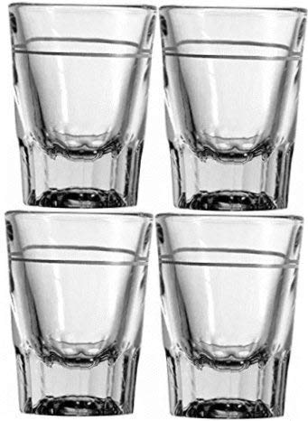 Vaso chupito Anchor Hocking de 2 onzas con línea para porciones precisas, ideal para bares.