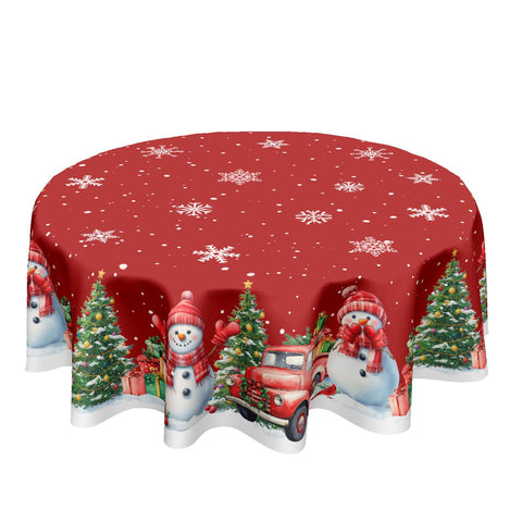 Ancordivo mantel navidad redondo de 60 pulgadas para mesas festivas.
