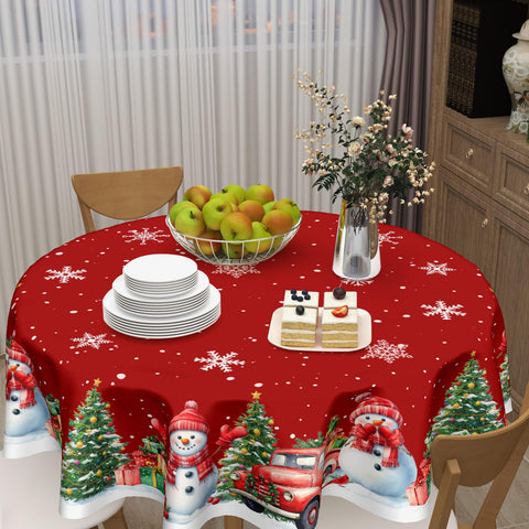 Ancordivo mantel navidad redondo apto para interiores y exteriores.