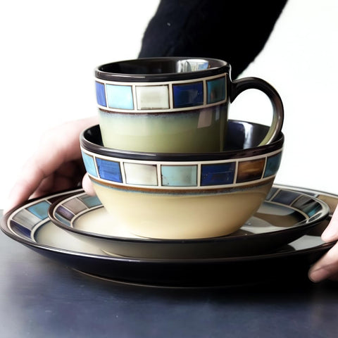 ANCYDPMI taza cerámica azul, cómoda en la mano y apta para microondas.