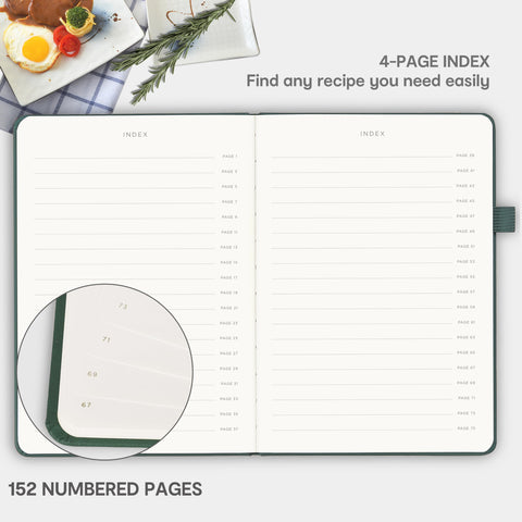 And Per Se libro de recetas, índice de cuatro páginas para localizar.