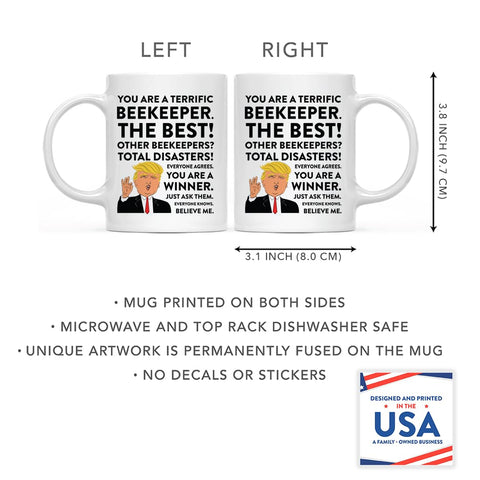 Taza Andaz Press con humor apicultor, ideal para café diario.