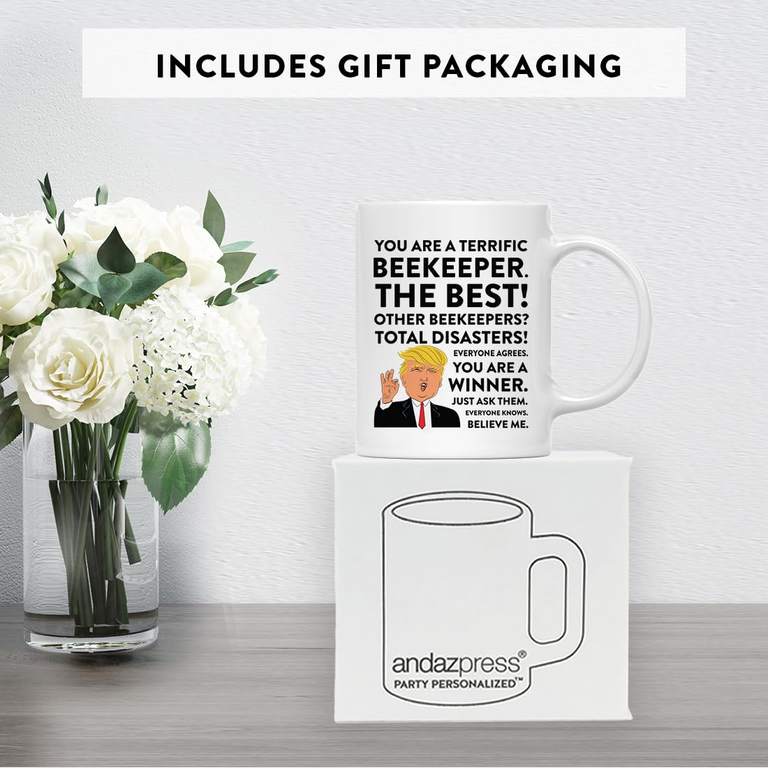 Taza Andaz Press para cumpleaños, diseño divertido para apicultor.