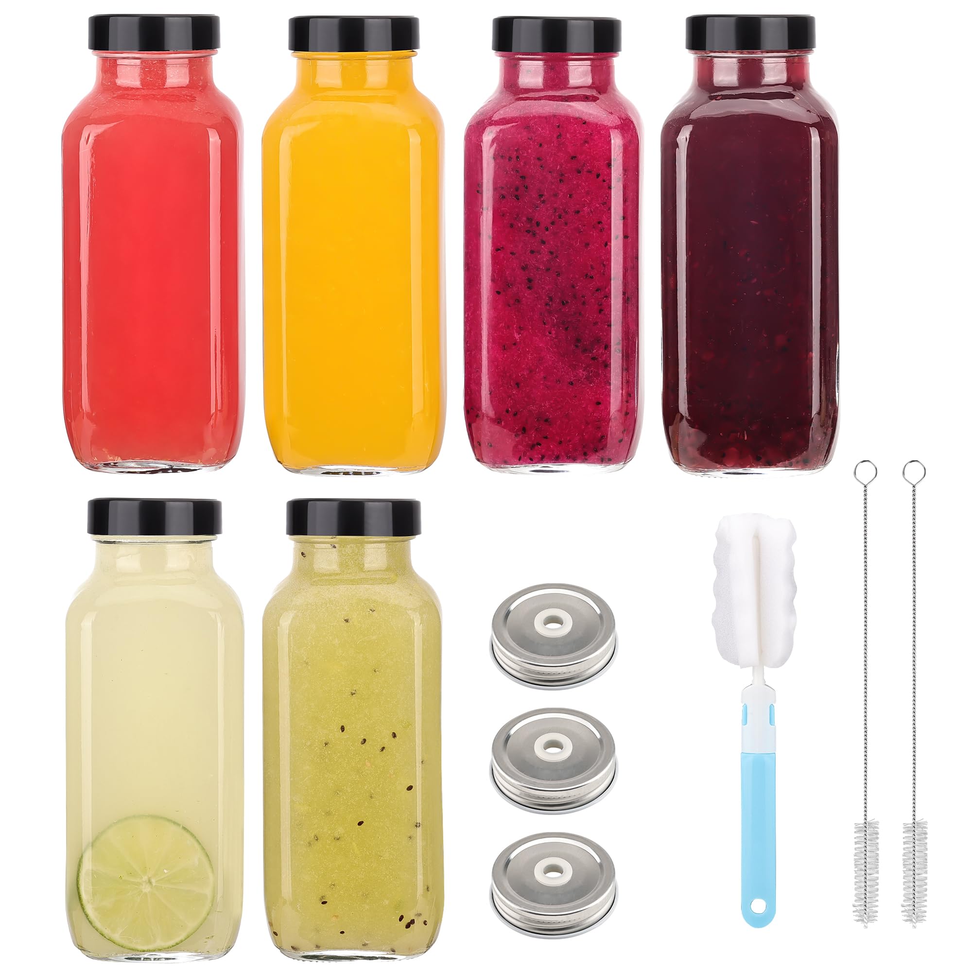 Andemi botella de vidrio 500 ml con tapa hermética, ideal para jugos caseros