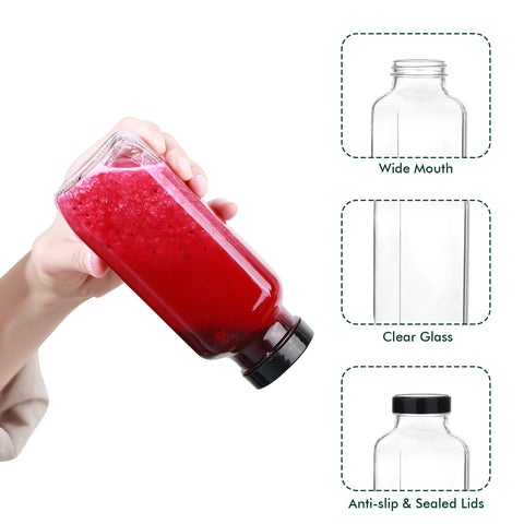 Andemi frasco vidrio 500 ml para batidos y bebidas energéticas saludables