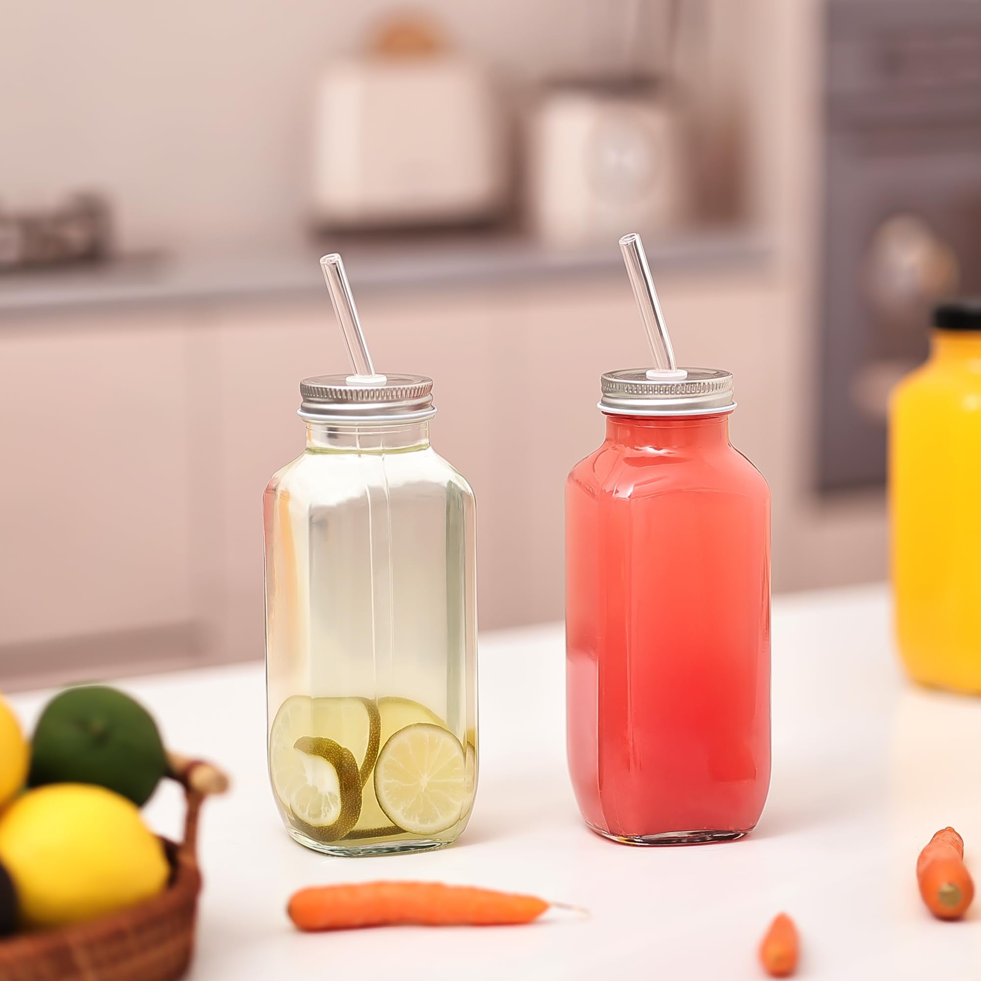 Andemi frascos vidrio 500 ml con cierre hermético, perfectos para bebidas diarias