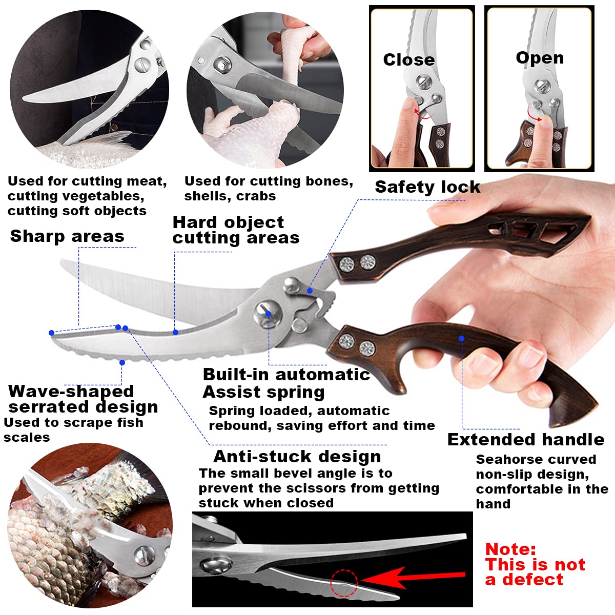 Tijeras ANDONG con diseño ergonómico para agarre cómodo