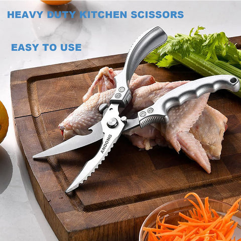 Tijeras ANDONG en funda de cuero, regalo práctico para cocineros.