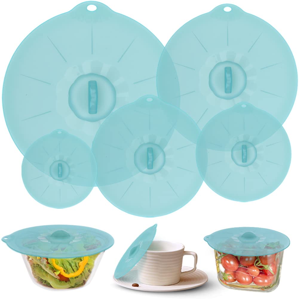 Tapa de silicona ANDYKEN para alimentos y tazones, mantiene frescura y reutilizable.