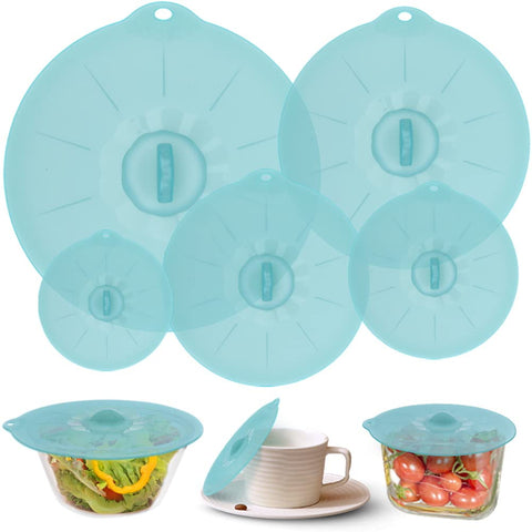 Tapa de silicona ANDYKEN para alimentos y tazones, mantiene frescura y reutilizable.