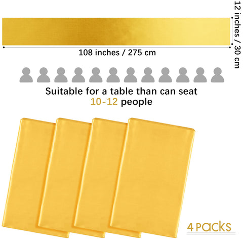 Aneco camino de mesa satin dorado, ideal para ambientar banquetes con toque sofisticado.