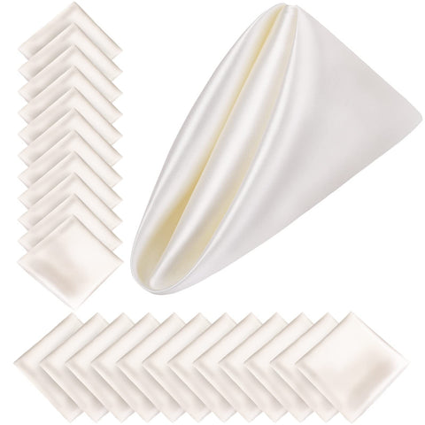 Aneco servilletas satin marfil cuadradas 20x20 para decoración elegante en eventos.