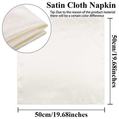 Aneco servilletas satin marfil mesa principal con brillo suave.