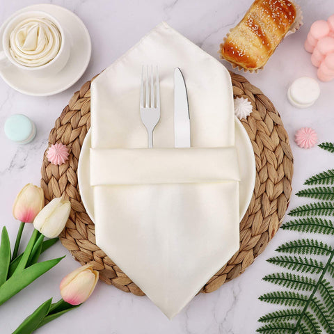Aneco servilletas satin marfil para bodas, ideal para comedores elegantes.
