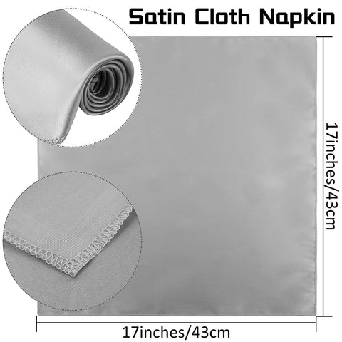 Aneco servilletas satinadas gris con textura brillante, detalle de cerca