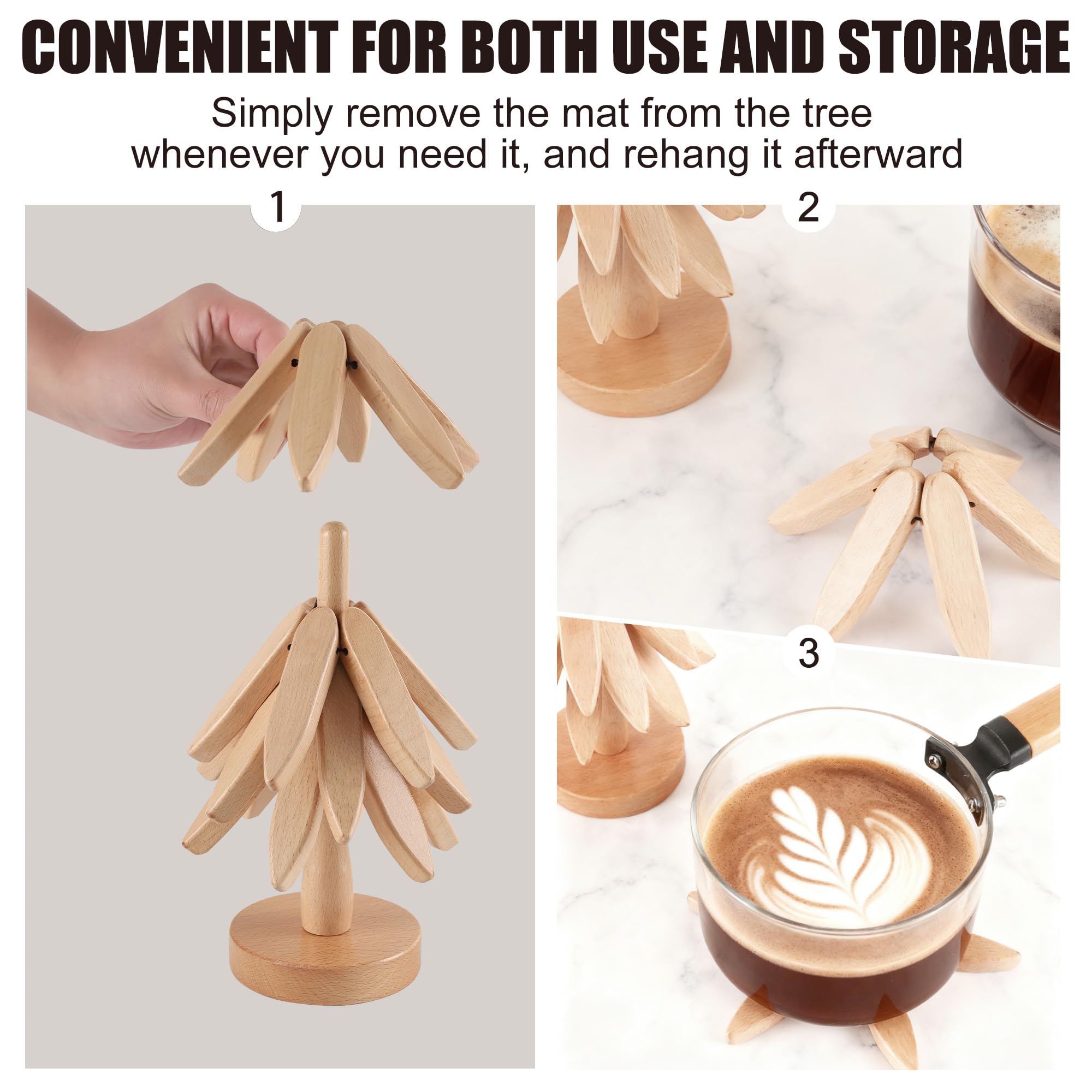 Anfrere trivet árbol: fácil de limpiar y guardar.