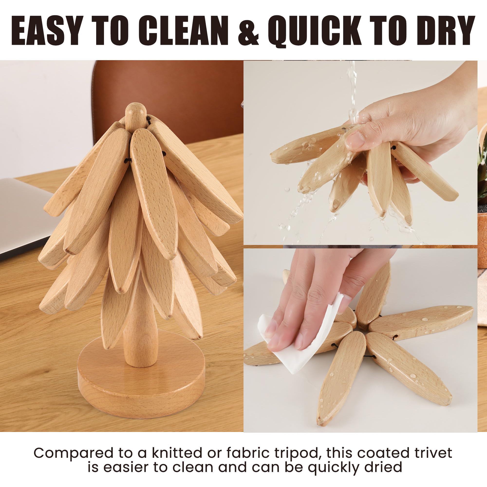 Anfrere trivet árbol: acabado nogal añade estética natural.