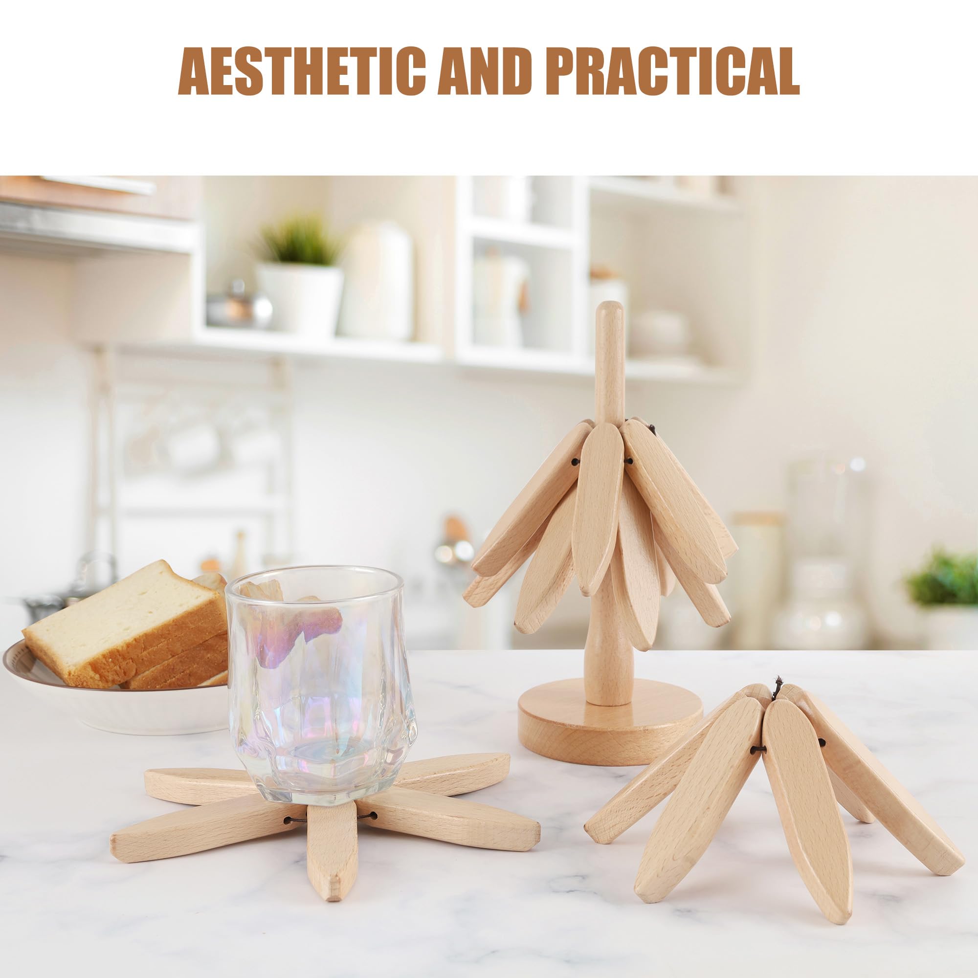 Anfrere trivet árbol: diseño natural que embellece cocinas y mesas.
