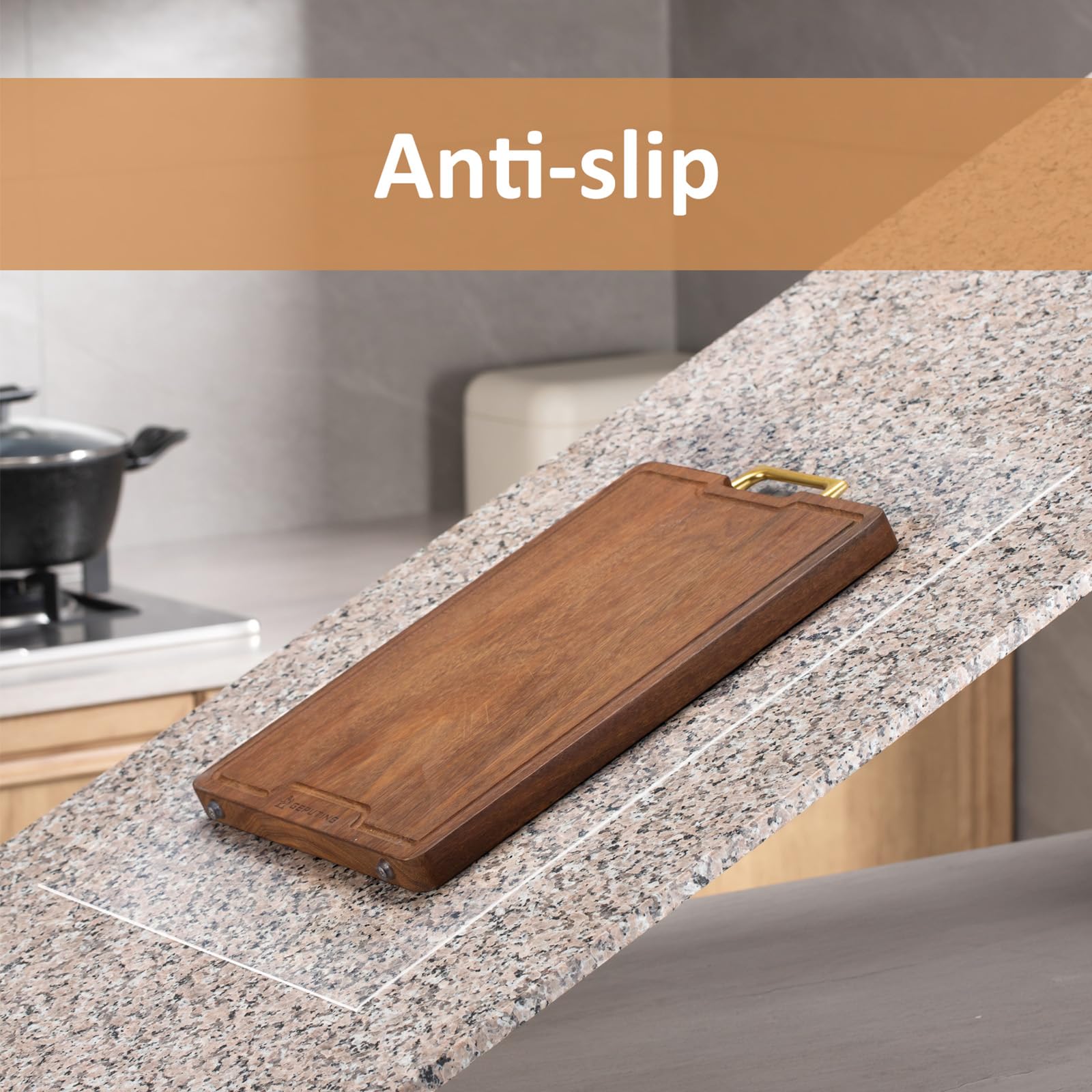Angadona protege ollas y cafeteras, superficie estable en la cocina.