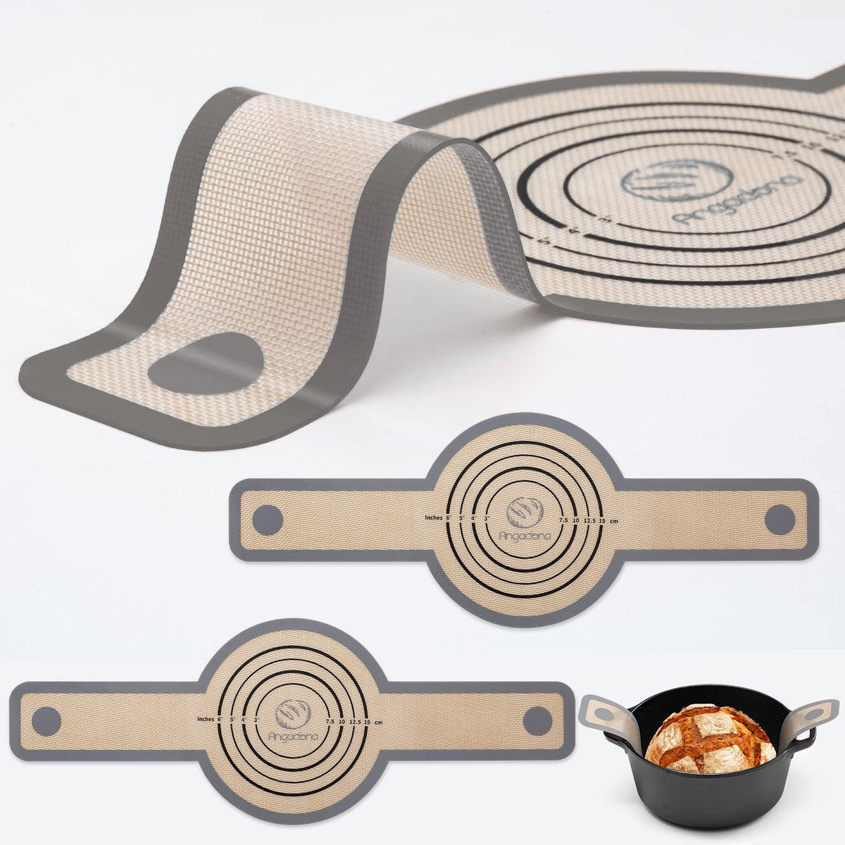 Angadona sling de silicona para transferencia de masa al horno holandés, facilita manipular la masa