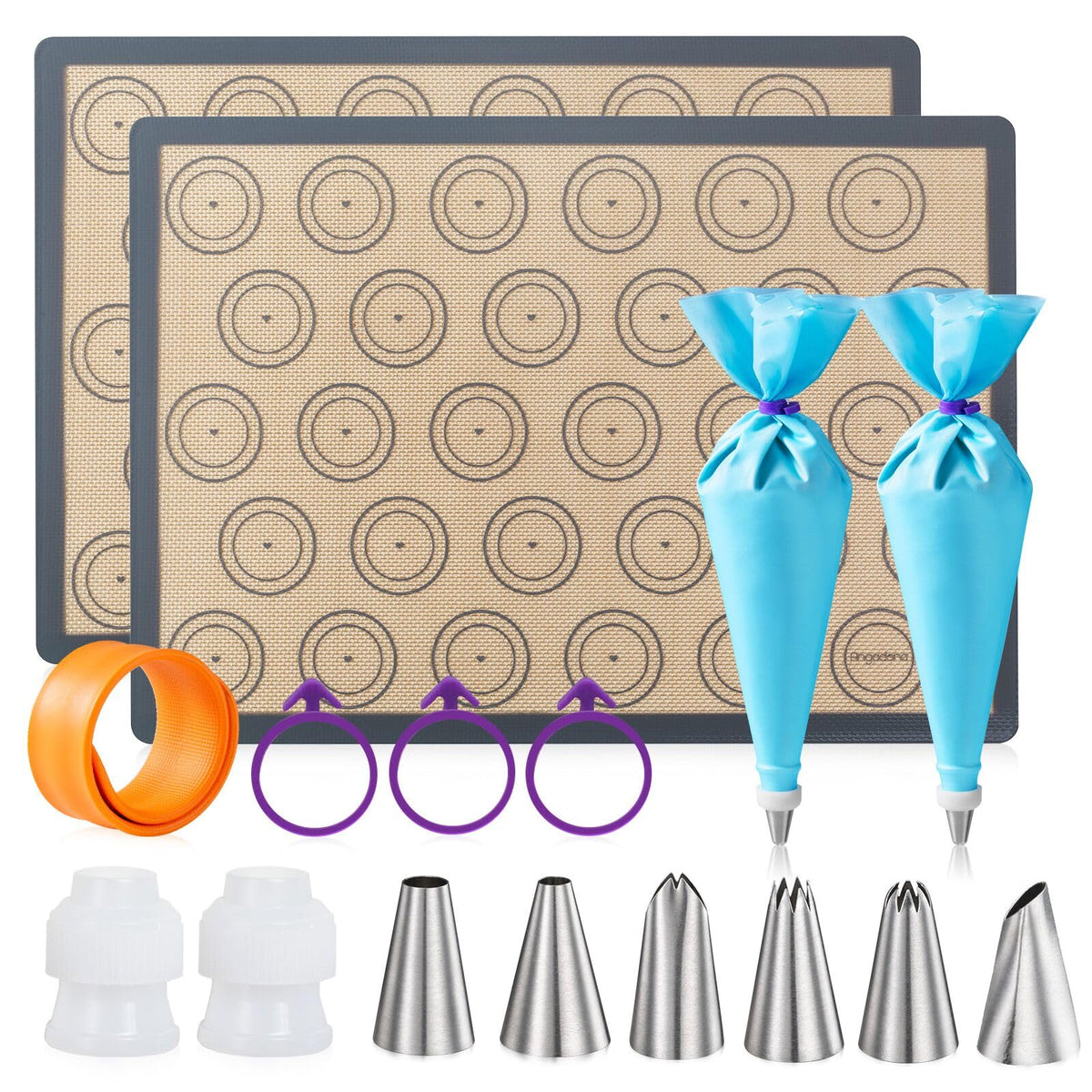 Angadona tapete silicona para macarons, antiadherente y horneado uniforme