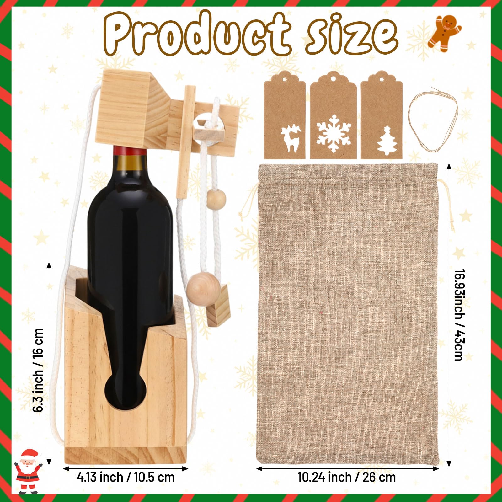 Anglechic bolsa de regalo para vino de yute: protección y estilo rústico
