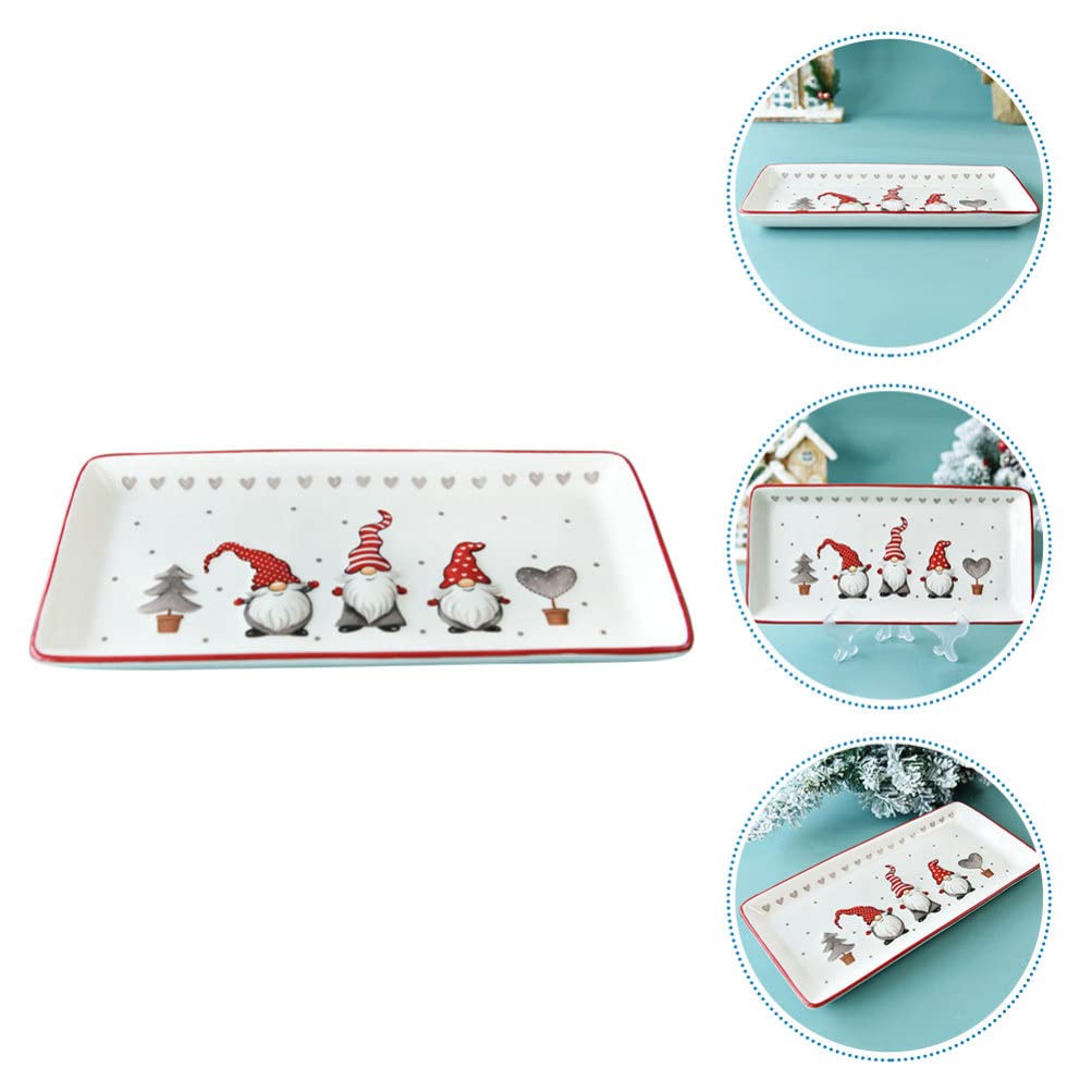 Angoily plato rectangular con gnomos para postres navideños