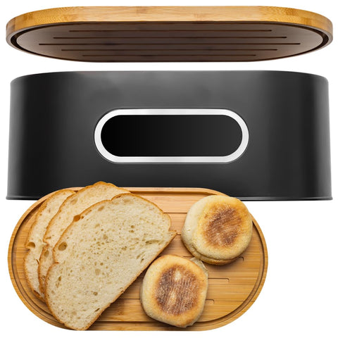 ANGORA BRANDS Panera de madera, diseño moderno para encimera y almacenamiento elegante.