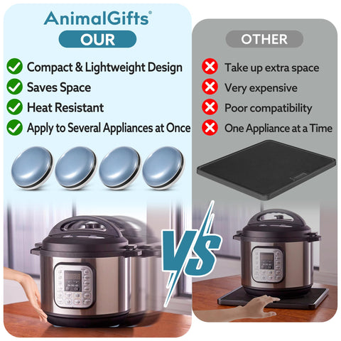 Animal-Gifts deslizadores para cafetera, permite moverla con control.