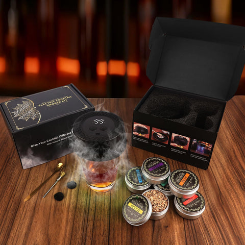 ANITEHI ahumador eléctrico para whisky, iluminación en varios colores para ambientar la barra.