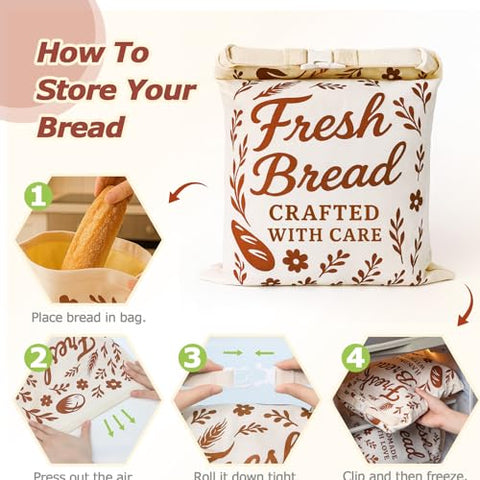 ANKEWY Bolsas fáciles de cuidar y duraderas para pan casero