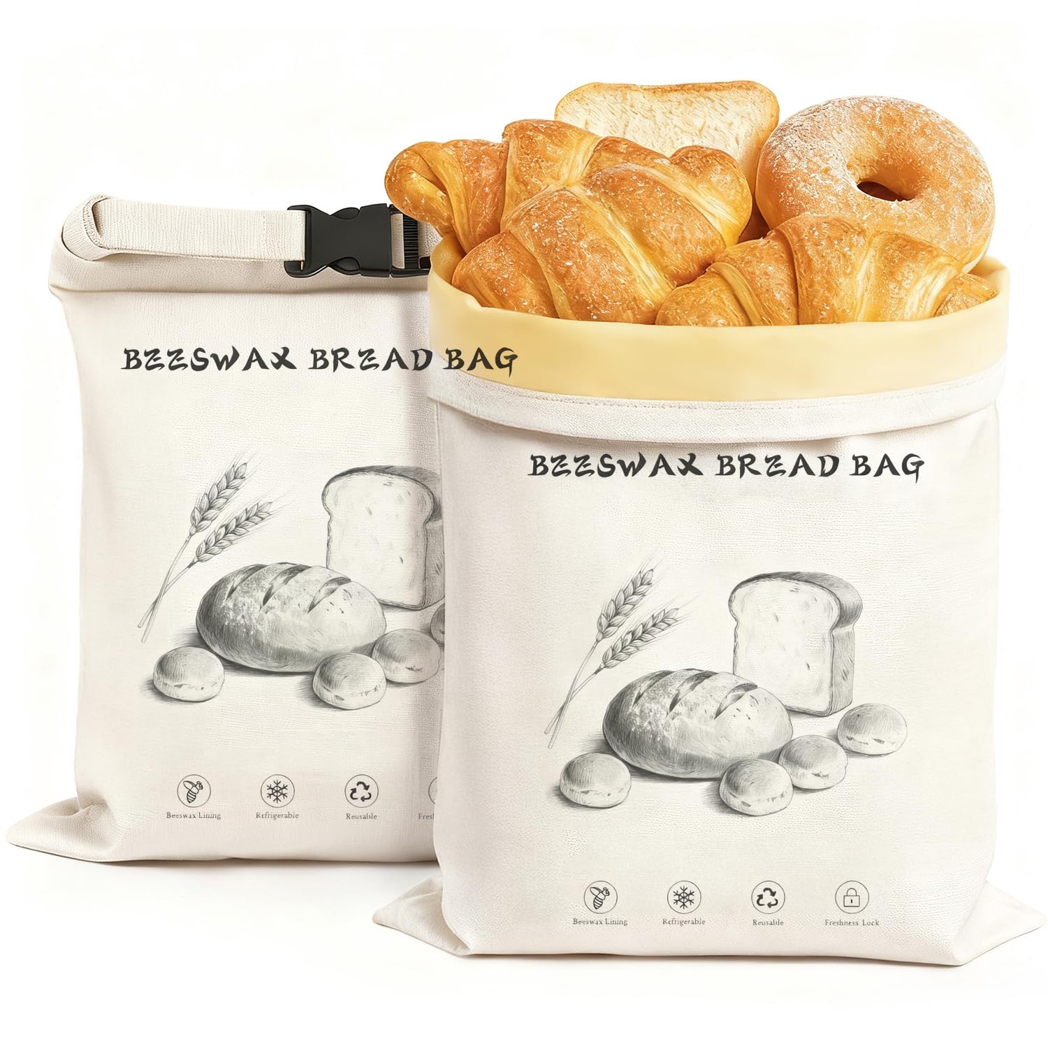 ANKEWY bolsas de cera con detalle textura que conserva la frescura del pan