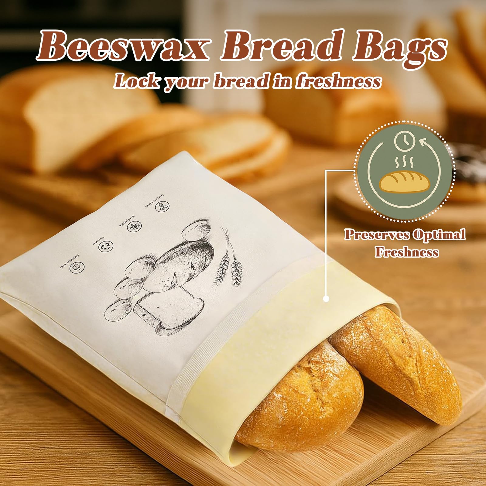 ANKEWY set de bolsas de cera, regalo práctico para panaderos