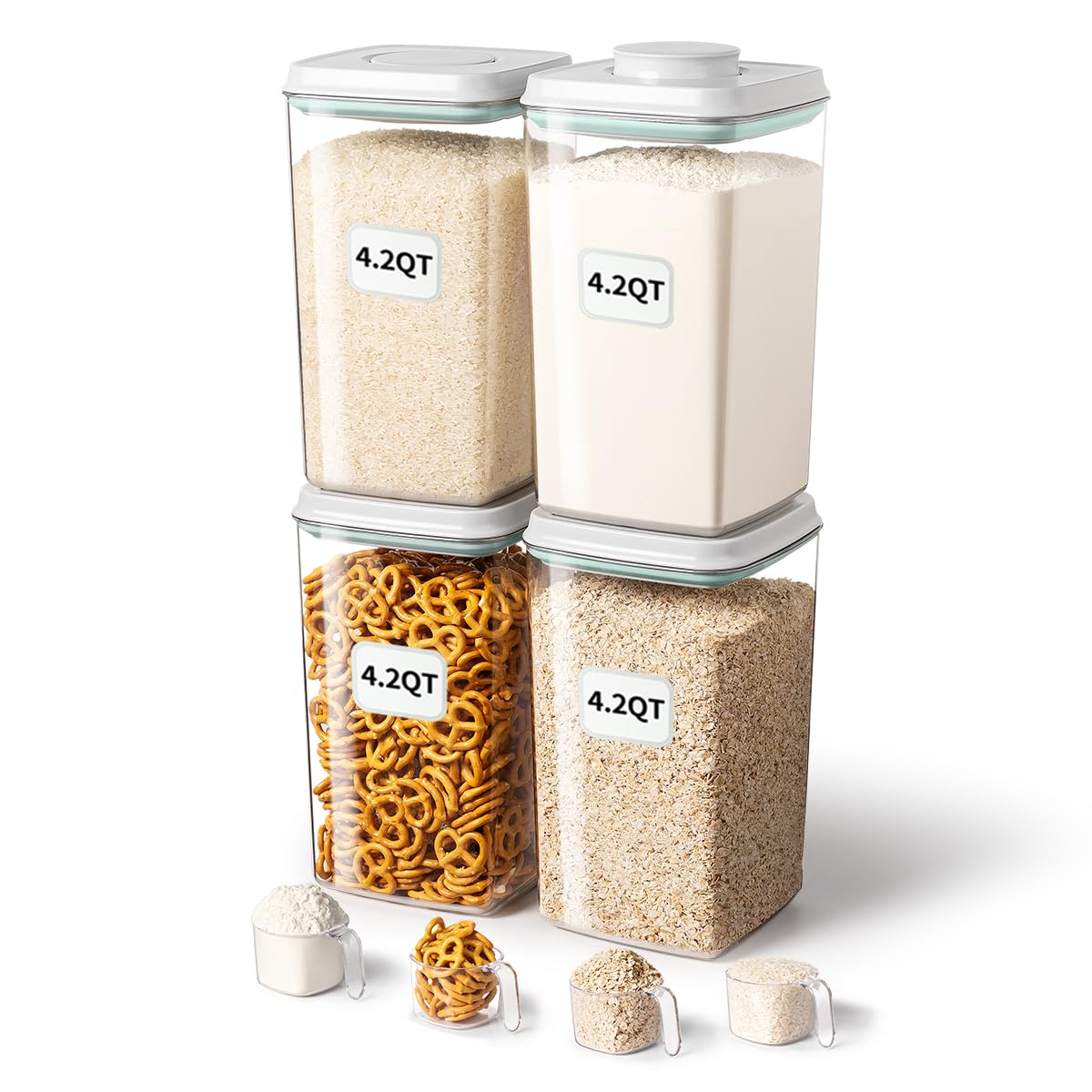Ankou Contenedor Almacenamiento Alimentos Tapa Pulsante facilita acceso rápido y limpio.