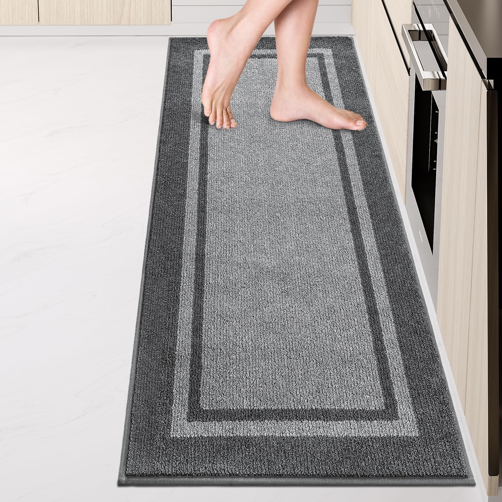 Alfombra de cocina anllugs envuelta en rollo, fácil almacenamiento.