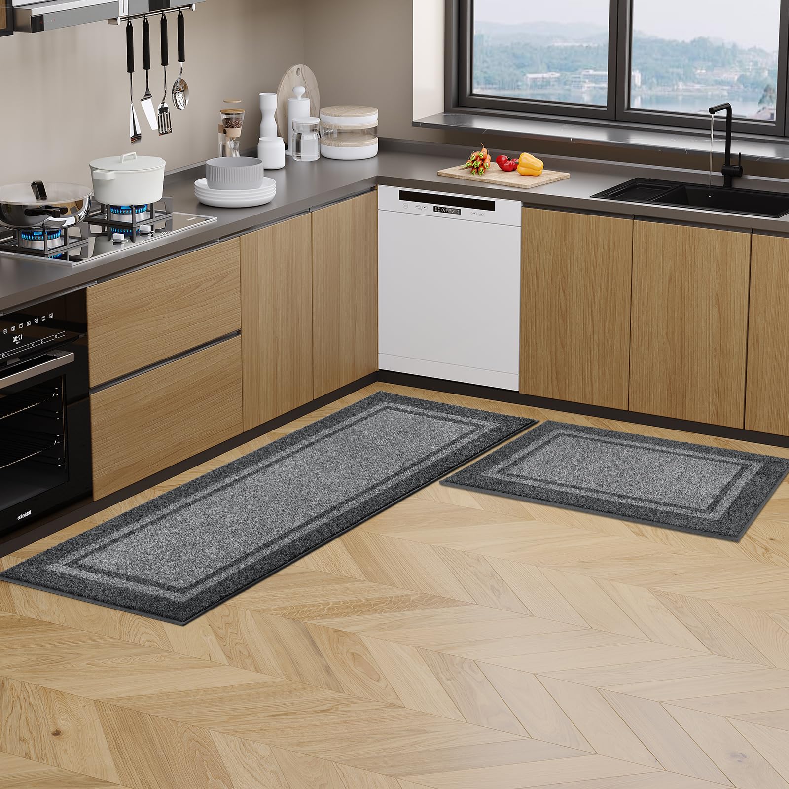 Alfombra de cocina adecuada para uso en cocina, lavandería y pasillo.