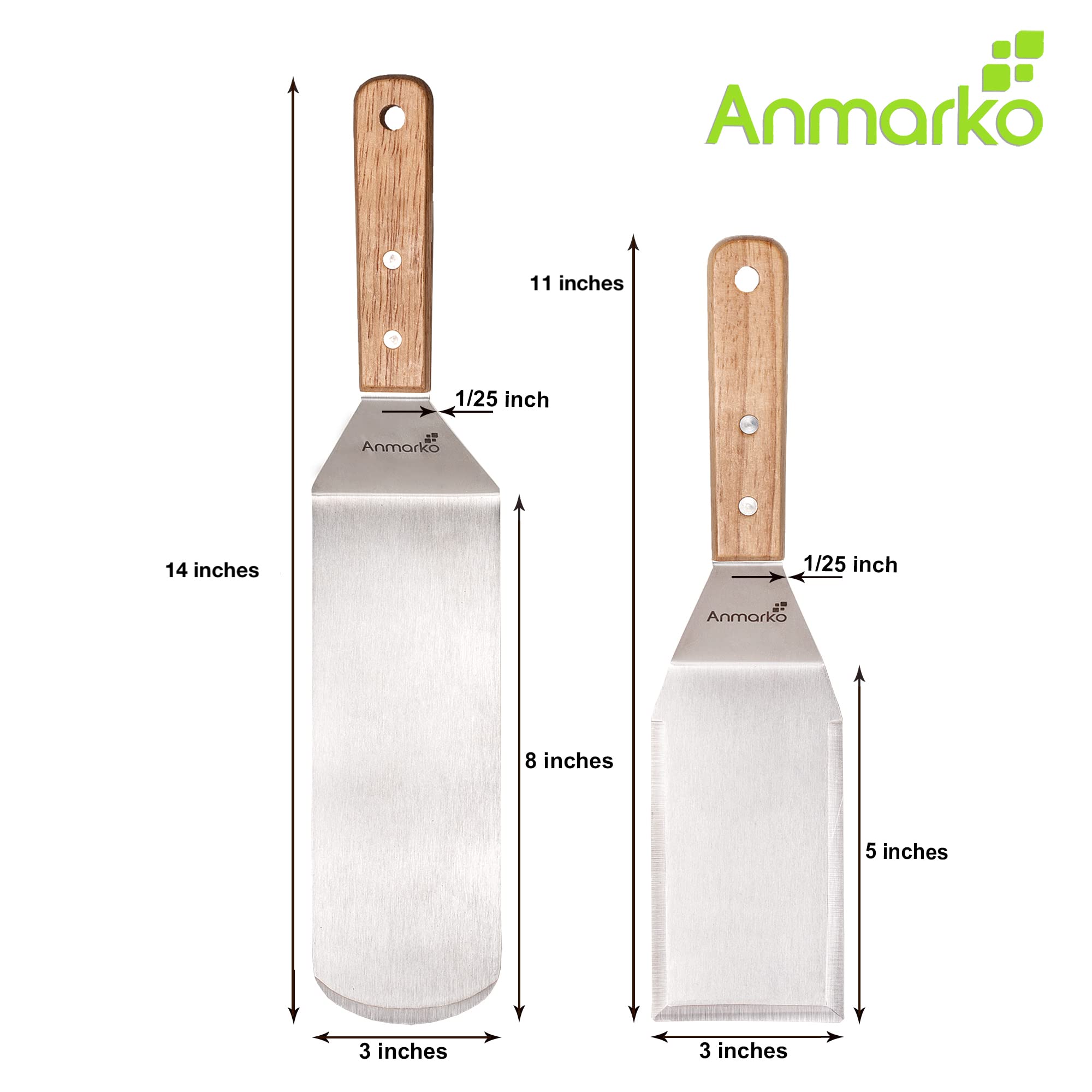 Anmarko Raspador para plancha: bordes biselados para limpiar sin rayar