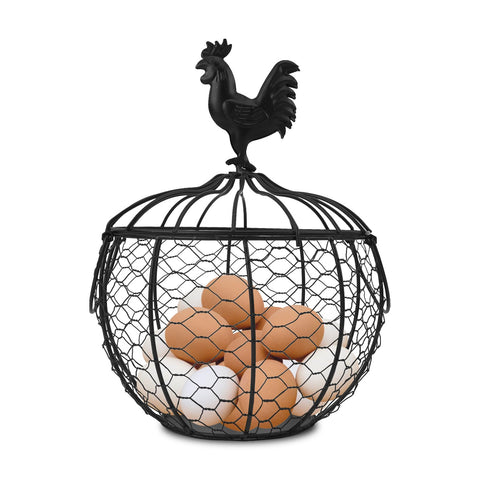 anmylee canasta de huevos de alambre con asa para recoger y transportar huevos frescos
