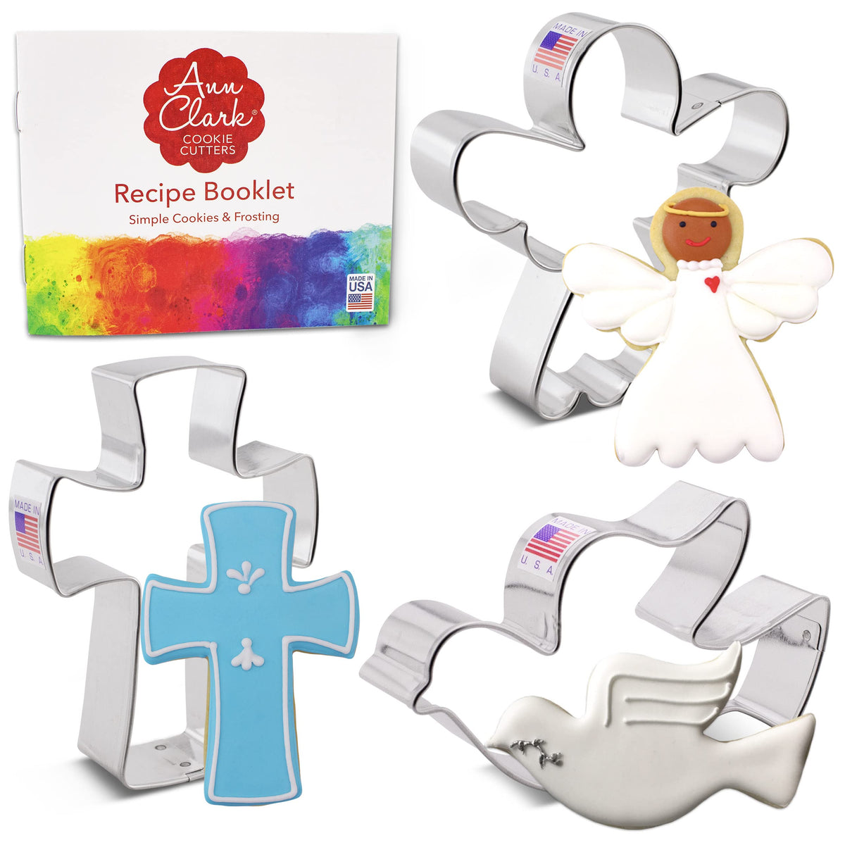 Cortador de galletas de ángel de Ann Clark para decoraciones festivas.