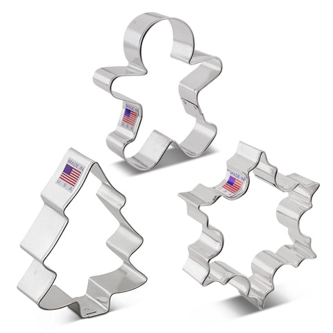 Ann Clark Cookie Cutters set de tres piezas: herramientas para hornear y manualidades.