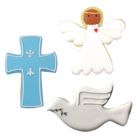 Cortador de galletas de cruz de Ann Clark para temas religiosos.